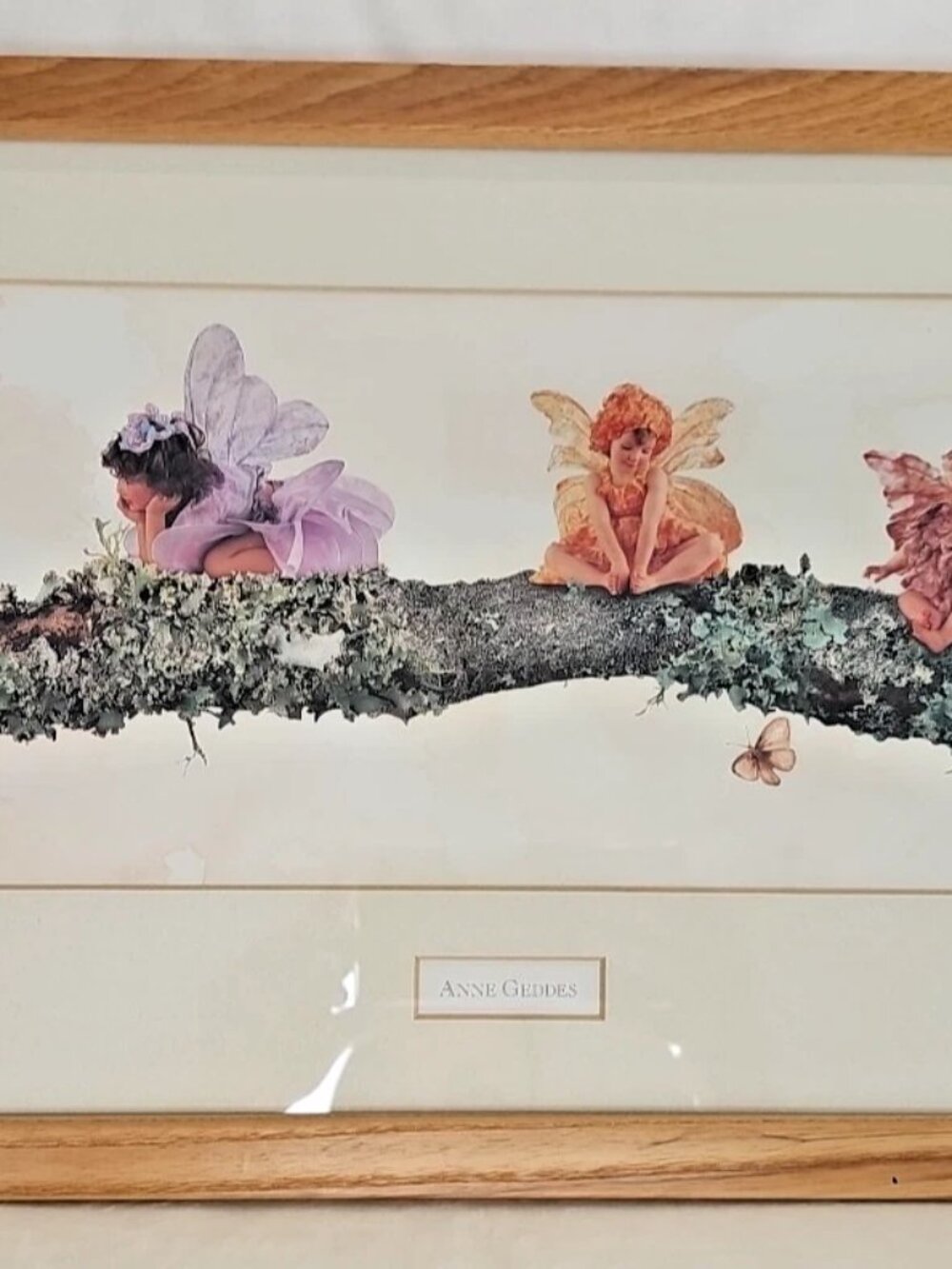 "Fairies" Lithograph Print by Anne Geddes, Framed / Print is 10" x 20" Vintage - Picture 4 of 8